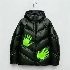 Blouson matelassé camouflage personnalisé Hip Hop pour homme, manteau de printemps réfléchissant thermochromique, design oversize à changement de couleur thermique - Product Image 1