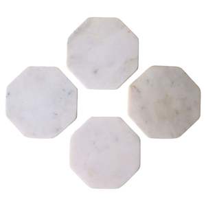 Marble Stone Coasters Set With Anti Slip Base <b>Heat</b> <b>Resistant</b> <b>Table</b> <b>Protector</b> For Everyday Use And Special Occasions - Product Image 1
