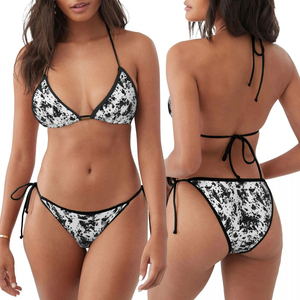 Ensemble de bikini sportif pour femmes, 2 pièces, couleur personnalisée, spandex/nylon, respirant, respectueux de l'environnement, tenue de sport professionnelle pour femmes, haute qualité - Product Image 2