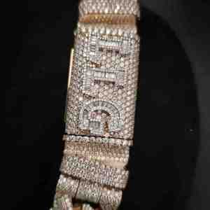 Chaîne cubaine de luxe entièrement sertie de diamants Moissanite plaquée argent 925, maillons de 18 mm, bijoux Hip Hop, cadeau - Product Image 5