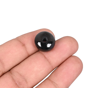 Cuentas de Jade Negro Natural Pulido en Forma Redonda de 14x8x3mm, 15.55 Quilates para la Fabricación de Joyas - Product Image 2