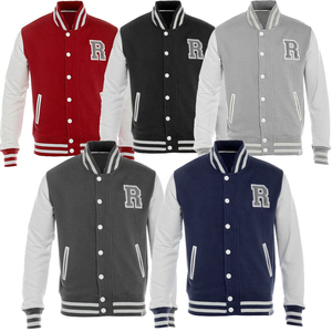เสื้อแจ็คเก็ตเบสบอลพรีเมียมแบบ Letterman สำหรับโรงเรียน/วิทยาลัย แขนผ้าฝ้าย ปักลายตามสั่ง ปลายแขนแบบริบ กันน้ำ - Product Image 1