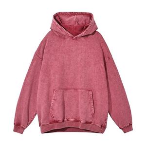 Sweat à capuche personnalisé en molleton 100% coton épais, coupe oversize, style vintage streetwear, avec poche, délavé numérique, écologique, pour l'hiver - Product Image 5