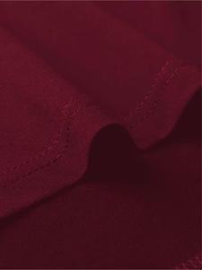 Men's Maroon Hooded Short Sleeve T-Shirt Regular Fit 100% Cotton Jersey Casual Front Logo Print Breathable Knitted Eco-Friendly - Product Image 4