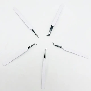 Pince à épiler pour extensions de cils sablée avec pointe en fibre, technologie nano, pince à épiler durable pour cils avec marque privée - Product Image 5