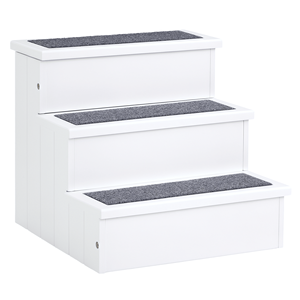 Rampe d'escalier pour animaux de compagnie en bois blanc à 3 marches, antidérapante, pour chats et petits chiens, maisons et meubles pour animaux de compagnie - Product Image 1