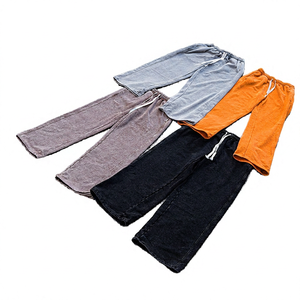 Men's 100% Cotton Sweatpants Mid Waist Drawstring Unisex Straight Fit Autumn Eco-Friendly Quick Dry Lightweight Breathable - Product Image 2
