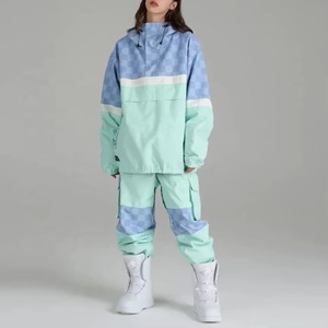 Traje de Esquí Unisex con Bloques de Color, Chaqueta Impermeable con Capucha y Pantalones, Conjunto de Ropa de Nieve para Adultos, 100% Poliéster, Trajes de Esquí para Mujer - Product Image 4