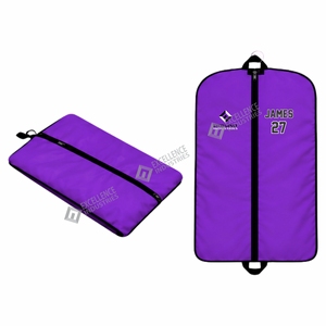 Ice Hockey Custom Purple Polyester Lightweight Eco-Friendly Garment Bag Zipper Closure Reusable Clothing Storage <b>Cover</b> for Suit - Product Image 2