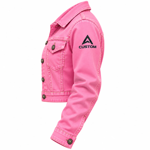 เสื้อแจ็คเก็ตยีนส์ทรงทรัคเกอร์สีชมพูสำหรับผู้หญิง ยี่ห้อ AIFRAN SPORTS แบบคอปก ติดกระดุมแถวเดียว แขนยาว ทรงปกติ ให้ความอบอุ่น เป็นมิตรกับสิ่งแวดล้อม เหมาะสำหรับฤดูหนาว - Product Image 4