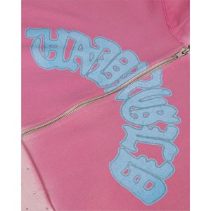 Ensemble de survêtement streetwear 400 GSM avec fermeture éclair et strass, pantalon de jogging évasé et sweat à capuche pour homme, ensemble 2 pièces - Product Image 5