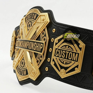 Premium Quality Custom Championship <b>Belt</b> Black Leather Zinc Brass Gold Plate <b>Belt</b> for Sports <b>wrestling</b> Boxing MMA Title <b>Belt</b> - Product Image 2