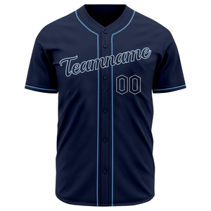 Maillot de baseball bleu marine à manches courtes, boutonné, uniforme d'équipe sportive, respirant, en polyester, chemise de sport - Product Image 2