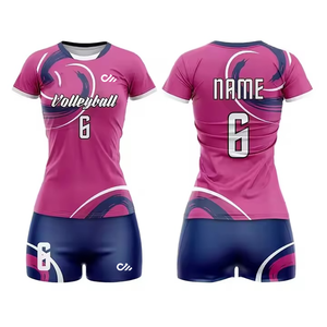 เสื้อวอลเลย์บอลหญิงแบบใหม่ ดีไซน์สีสันปรับแต่งได้ ผลิตจากโพลีเอสเตอร์ 100% ระบายอากาศได้ดี พิมพ์ลายด้วยเทคนิค Heat-Transfer - Product Image 4