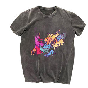 Camiseta Negra Extra Grande para Hombre con Estampado de Personajes, Diseño Digital, Estilo Urbano, Manga Corta, Cuello Redondo, 100% Algodón Jersey - Product Image 5