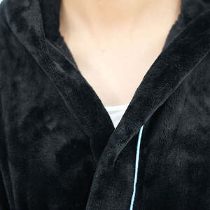 Albornoz con Capucha de Terciopelo Coral Personalizado ODM/OEM de Fábrica, Venta Caliente, con Logotipo Bordado de Lujo, Tela de Poliéster para Spa - Product Image 6