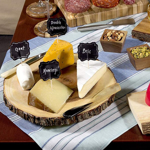 Bandeja de media luna de madera personalizada con diseño con patas de corteza de Acacia para queso, café, té, frutas, postre, Plato decorativo para servir comida - Product Image 4