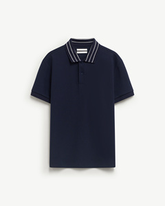 ROUTINE Polo décontracté pour homme à manches courtes, coupe classique, en coton et polyester, respirant, tricoté, col boutonné ajusté 10S26POL010P - Product Image 1