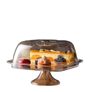 Acrylic <b>Cake</b> <b>Stand</b> Multifunctional Plastic Serving Platter <b>and</b> <b>Cake</b> Plate with <b>Dome</b> - Product Image 1