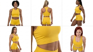 Ensemble de vêtements de fitness pour femmes, soutien-gorge de yoga et short très extensibles, tenue de sport - Product Image 3