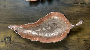 Bandeja decorativa de metal chapado en oro de alta calidad, bandeja de fruta seca de vidrio de metal decorativo de India a la venta - Product Image 5