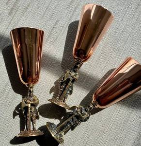 Verre à vin élégant en cuivre pour accessoires de bar à cocktails, décoration de table pour la maison et les restaurants, verrerie pour boissons. - Product Image 4