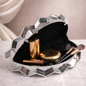 Elegant <b>Silver</b> Fan-Shaped Acrylic Clutch <b>Bag</b> Elegant <b>Evening</b> Handbag for Women Special Occasions - Product Image 3