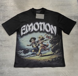 Camiseta de punto vintage con estampado gráfico de poliéster/algodón para hombre, estilo oversize, streetwear, EMOTION, estampado 3D, estilo retro Y2K, manga corta - Product Image 6