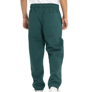 DAIZEN STAR Men's Dark Green Cotton Sweatpants Elastic Waist Drawstring Casual Joggers Side Pockets Midweight Autumn Wear Solid - Product Image 2