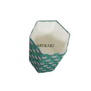 ART&ART - Papel de Algodón Hecho a Mano de Alta Calidad, Cartón Plegable con Parte Superior Abierta, Hexagonal, Elegante, Impresión Digital Personalizada con Logotipo - Product Image 6