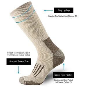 Chaussettes décontractées en laine antibactériennes chaudes d'hiver avec coussinets de cheville standard pour hommes et femmes, respirantes, anti-humidité, taille européenne - Product Image 2