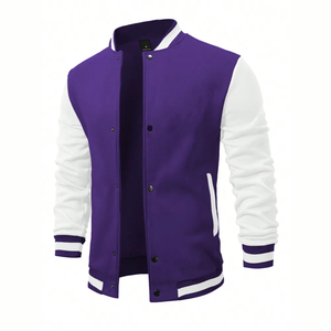 New Custom Design Men's Varsity Baseball <b>Jacket</b> 100% Cotton Soft Shell Microfleece <b>Plus</b> <b>Size</b> Winter Fashion - Product Image 5