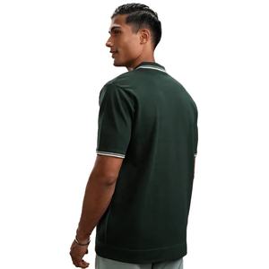 Alta calidad de negocios personalizados Casual hombres de punto Terry sólido para 100% algodón camisa manga corta - Product Image 4