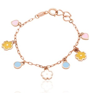 Pulseras de cadena de oro de 18k para niños, modernas y elegantes, con diamantes CZ redondos brillantes, certificados por SGL, joyería fina de lujo para niños. - Product Image 1