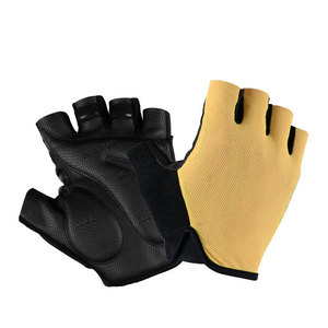 Gants de cyclisme demi-doigts noirs et vert citron en polyester unisexe, design à enfiler pour l'été - Product Image 3