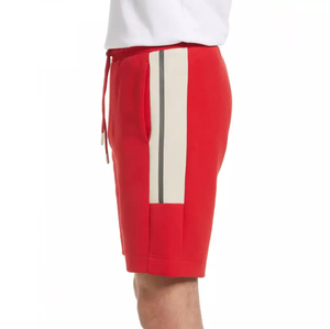 Shorts Bermuda Rouges pour Hommes avec Bande Latérale, Taille Mi-Haute, Cordon de Serrage, Décontractés, en Tricot - Product Image 1