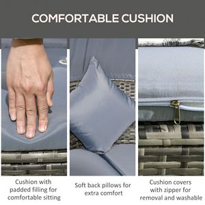 Set di Mobili da Giardino in Rattan Convertibile 4 Pezzi con Tettoia Regolabile, Divano Sezionale e 2 Sedie, Tavolo per Lettino/Sdraio e Riparo dal Sole - Product Image 4