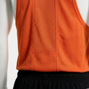 Camiseta Deportiva sin Mangas para Hombre, Color Naranja, Cuello Redondo, Secado Rápido, Tejido de Poliéster, Ropa Deportiva - Product Image 5