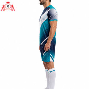 ชุดเสื้อฟุตบอลแบบซับลิเมชั่นสำหรับผู้ชาย กางเกงขาสั้น ชุดยูนิฟอร์มฟุตบอลผู้ใหญ่ ผ้าโพลีเอสเตอร์ระบายอากาศ ตรวจจับรอยตะเข็บ - Product Image 3