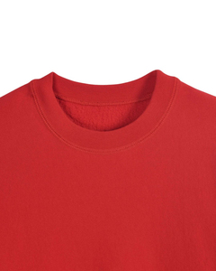 <b>Women's</b> <b>Red</b> Crew Neck <b>Sweatshirt</b> 100% Cotton Knitted Solid Color Regular Fit Autumn Wear - Product Image 3