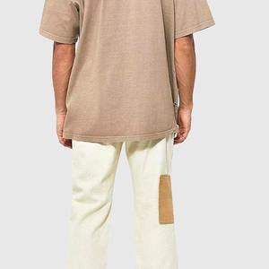 Camiseta Desgastada con Agujeros, Estilo Urbano, Cuello Redondo, Manga Corta, Ecológica, Transpirable, Hombros Caídos, 100% Algodón - Product Image 3