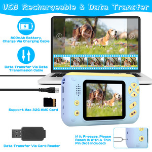 Videocamera digitale per bambini da 2,4 pollici con schermo a Flip treppiede 32G MMC carta perfetta regalo di natale/compleanno per 3-10 anni - Product Image 5