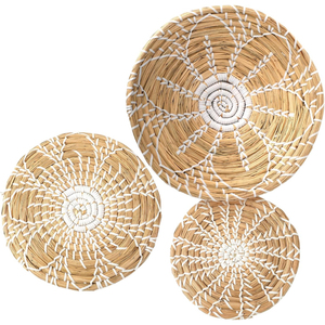 Antique Woven Wall Basket Decor Set Of 6 Natural Wall Art <b>Hanging</b> For Living Room & Bedroom Round & Decorative Wall Art - Product Image 6