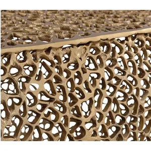 Wholesale Gold Hollow Metal <b>Coffee</b> <b>Table</b> Organic <b>Oval</b> Perforated Design Modern Living Room Center <b>Table</b> - Product Image 6
