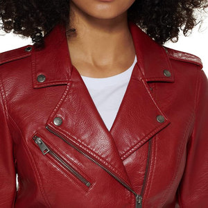 Chaqueta de Cuero de Piel de Oveja Estilo Vintage para Mujer, Color Marrón Desgastado con Bordado de Perlas y Rayas Delanteras, Bolsillos Grandes, a la Moda - Product Image 6