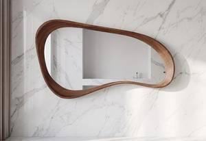Miroir mural rond encadré en bois naturel fait main moderne - Product Image 3