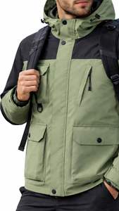 Unisex Windproof Breathable <b>Waterproof</b> Zipper <b>Thin</b> Long Hooded Winter Sports Windbreaker <b>Jacket</b> for Men Women Outdoor Uniform - Product Image 5