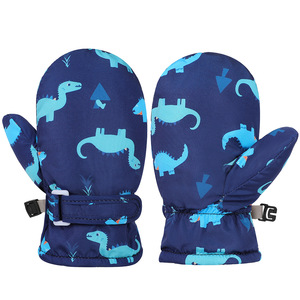 Guantes de Esquí para Niños Unisex con Estampado de Dibujos Animados, Impermeables, Gruesos, de Poliéster, para Deportes de Nieve al Aire Libre, con Cierre de Gancho y Bucle, para Escalar en Hielo - Product Image 5