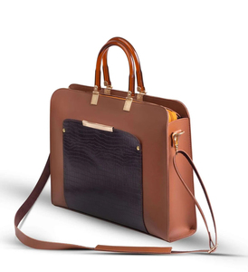 Sacoche élégante vintage en cuir véritable pour ordinateur portable, sacoche souple marron, design messager pour bureau, voyages, hommes et femmes - Product Image 2