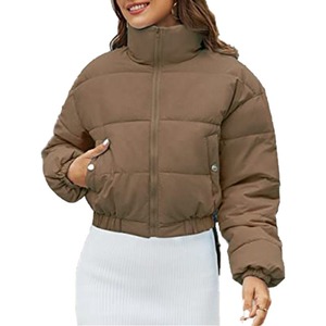 Factory Manufacture Custom Made Low MOQ Women <b>Crop</b> <b>Puffer</b> <b>Jacket</b> Warm Winter Custom Embroidery Logo Bomber <b>Jacket</b> - Product Image 3